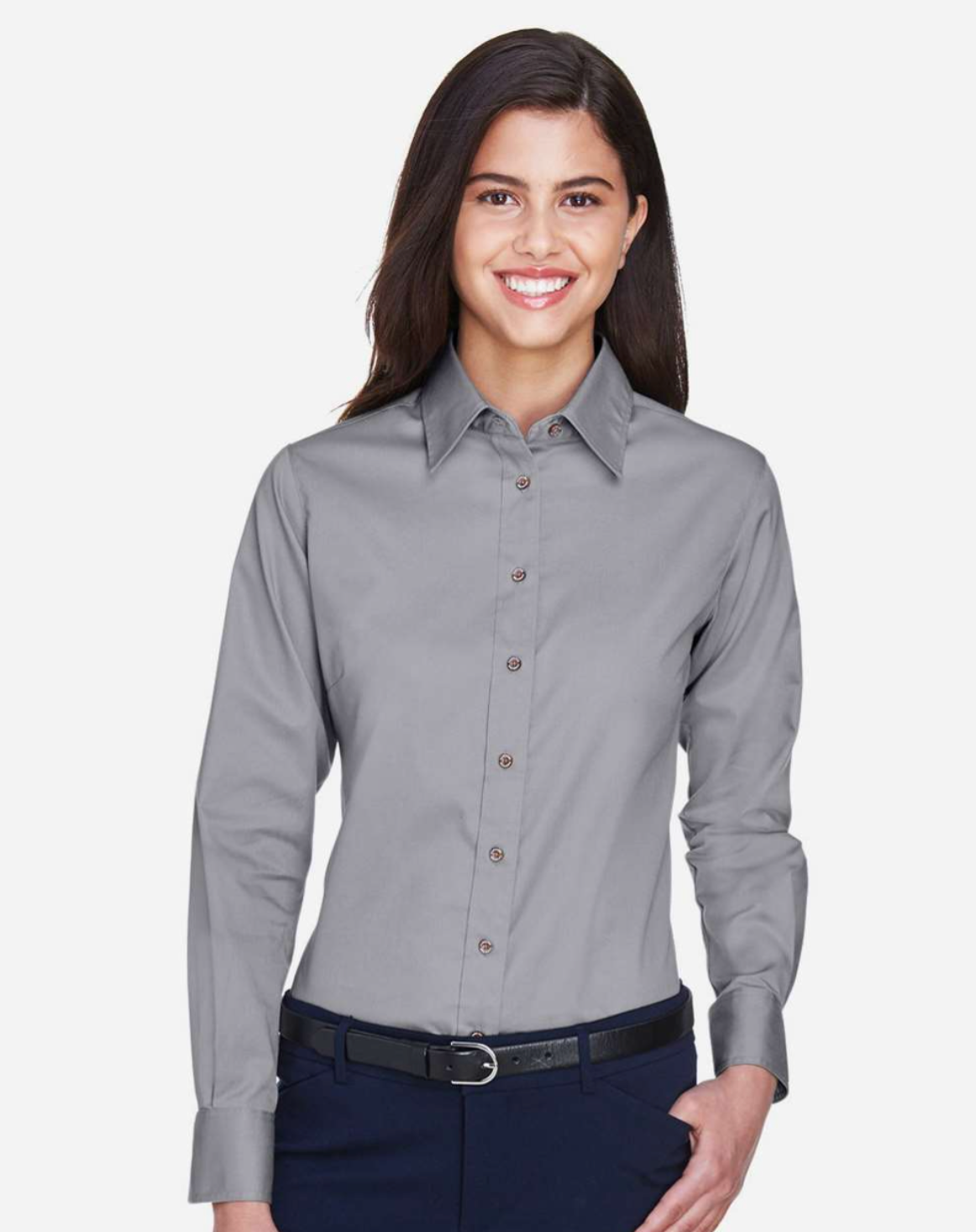 Harriton - Women's Easy Blend™ Long Sleeve Twill Dress Shirt with Stain-Release - M500W