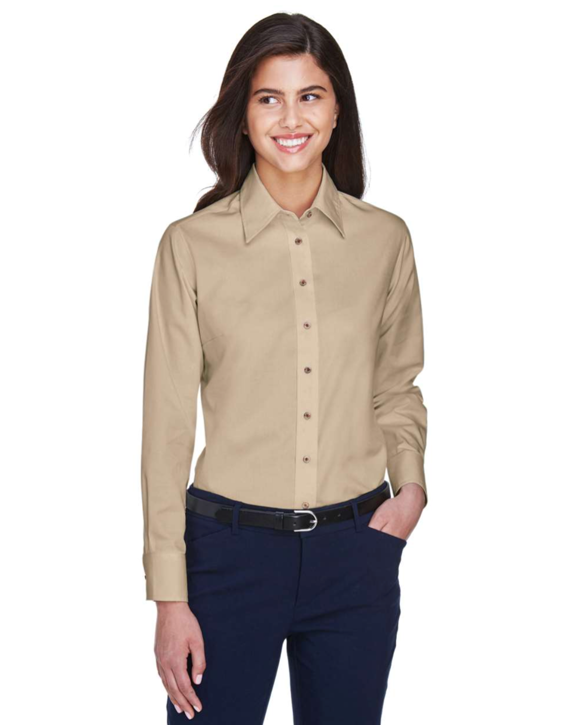 Harriton - Women's Easy Blend™ Long Sleeve Twill Dress Shirt with Stain-Release - M500W