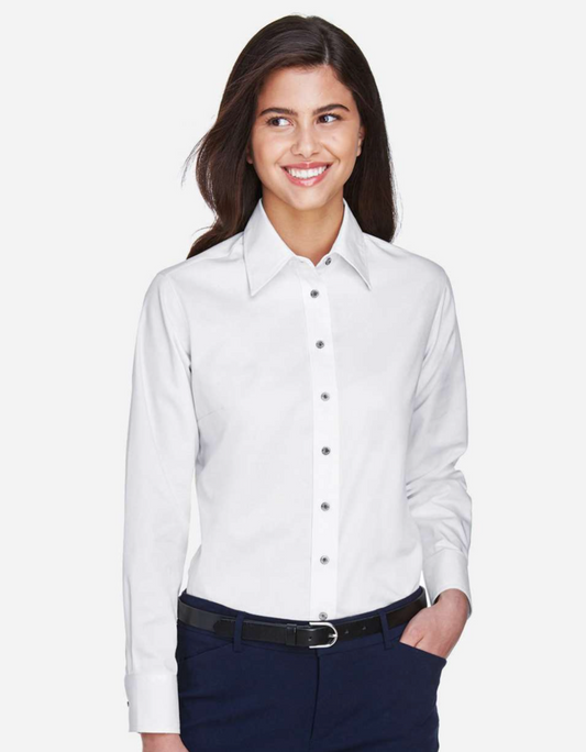 Harriton - Women's Easy Blend™ Long Sleeve Twill Dress Shirt with Stain-Release - M500W