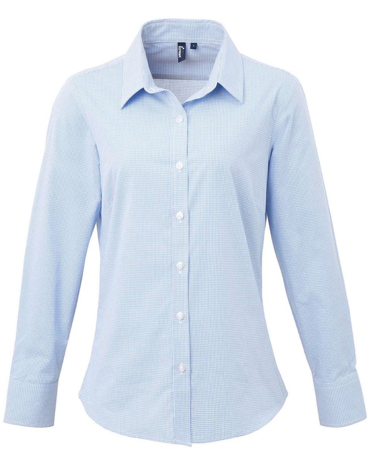 Artisan Collection by Reprime - Women's Microcheck Gingham Cotton Shirt - RP320