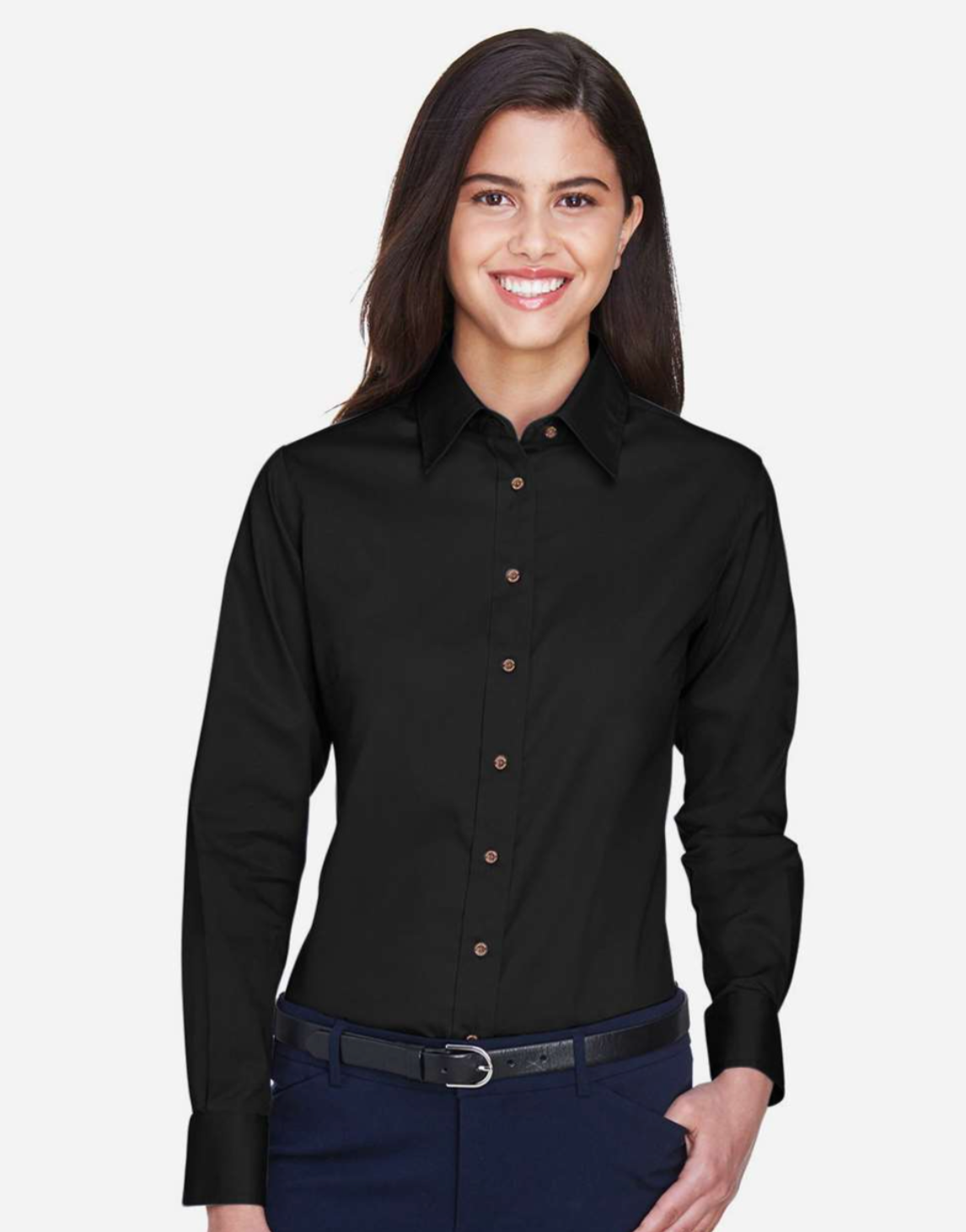Harriton - Women's Easy Blend™ Long Sleeve Twill Dress Shirt with Stain-Release - M500W