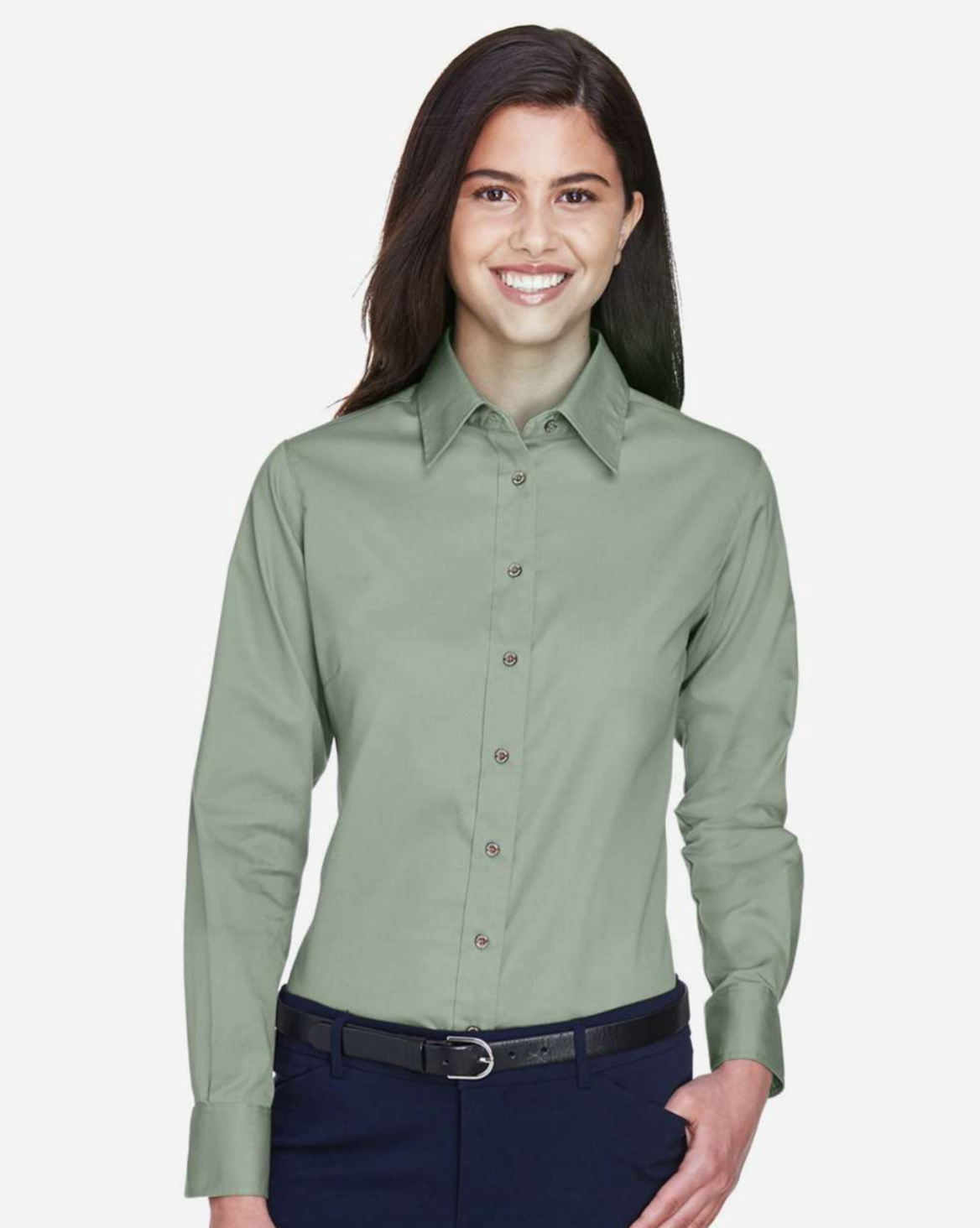 Harriton - Women's Easy Blend™ Long Sleeve Twill Dress Shirt with Stain-Release - M500W