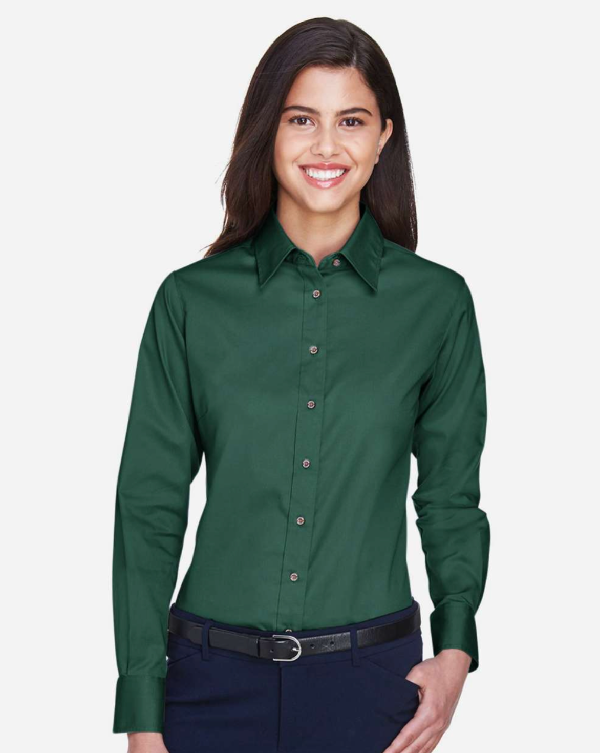 Harriton - Women's Easy Blend™ Long Sleeve Twill Dress Shirt with Stain-Release - M500W