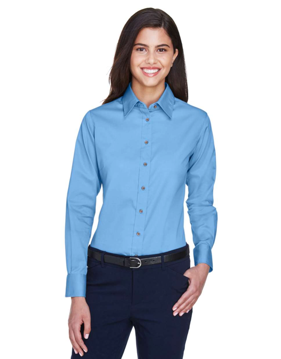 Harriton - Women's Easy Blend™ Long Sleeve Twill Dress Shirt with Stain-Release - M500W