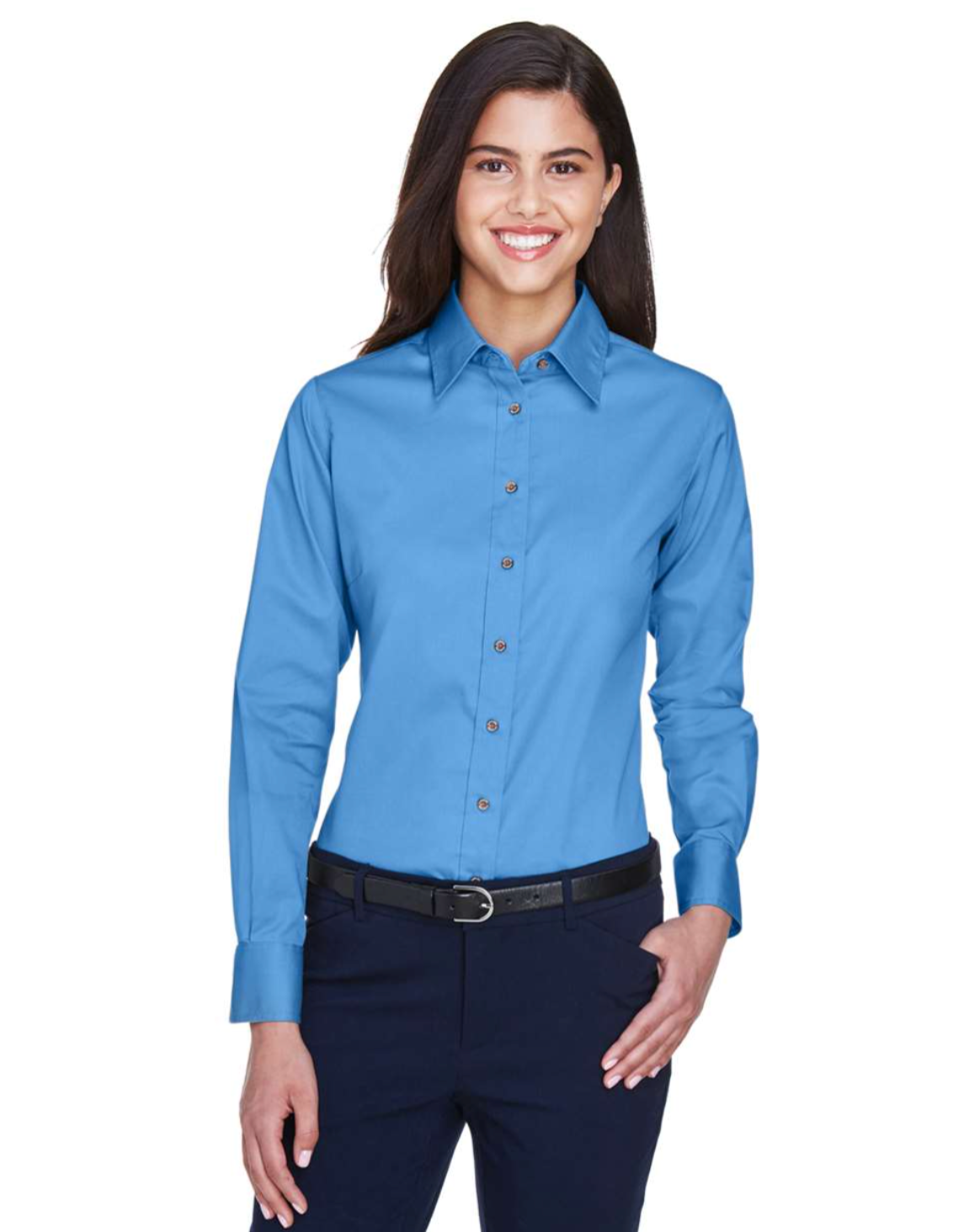 Harriton - Women's Easy Blend™ Long Sleeve Twill Dress Shirt with Stain-Release - M500W